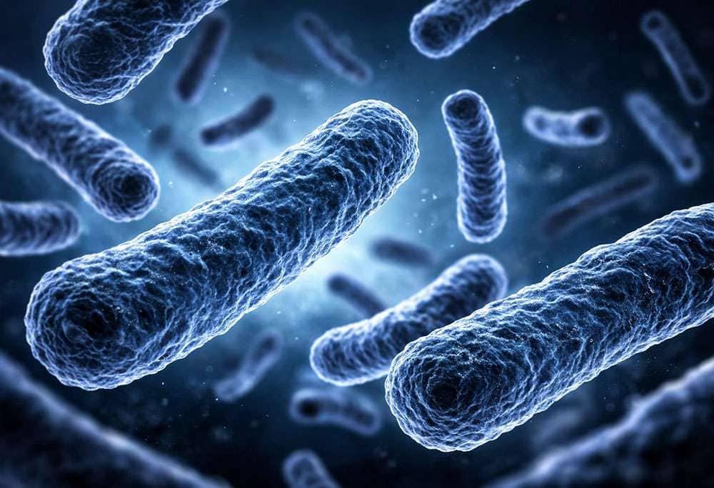 Microscopic illustration of Legionella bacteria, representing the waterborne pathogen threat targeted by LiquiTech Legionella Remediation services